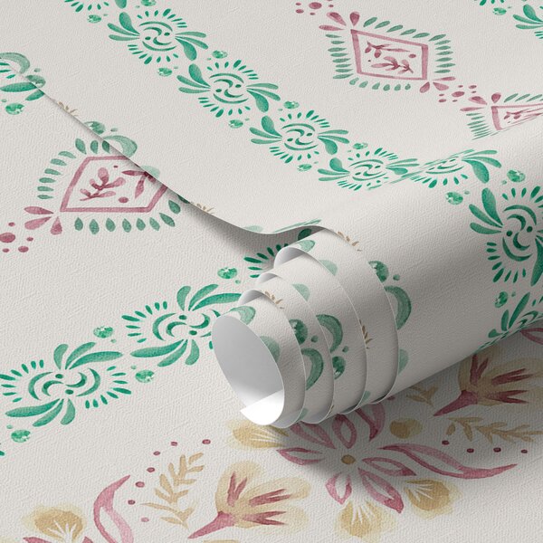 Tapety Delikatny geometryczny ornament w stylu akwareli, Tapety wiejskie, a00034 : Uwalls.pl