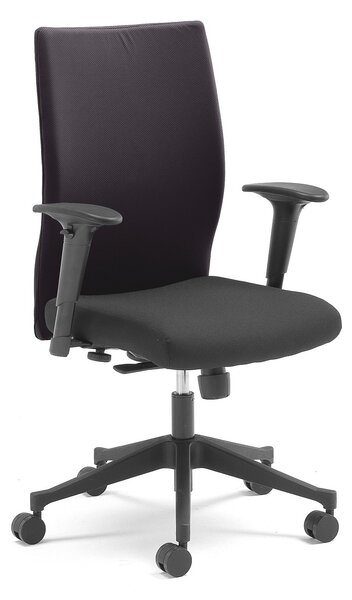 Krzesło biurowe MILTON, tkanina, czarny, czarny