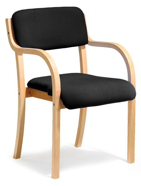 Krzesło konferencyjne WINNIPEG, podłokietniki, czarny, buk