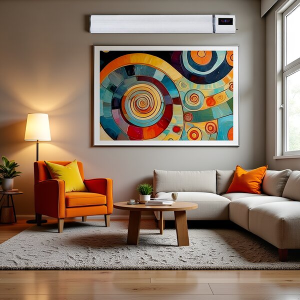 Grzejnik elektryczny ElectricSun 1200W/600W biały grzejniki na podczerwień z termostatem, z WiFi aplikacja Smart Life, 94x15cm, instalacja na suficie