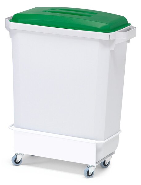 Zestaw do segregacji śmieci, 1 kosz 60 L, 1 pokrywa (zielony), 1 wózek