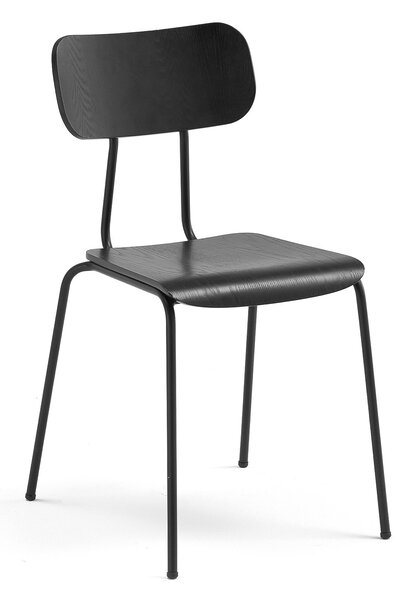 Krzesło do stołówki RENO, czarny jesion