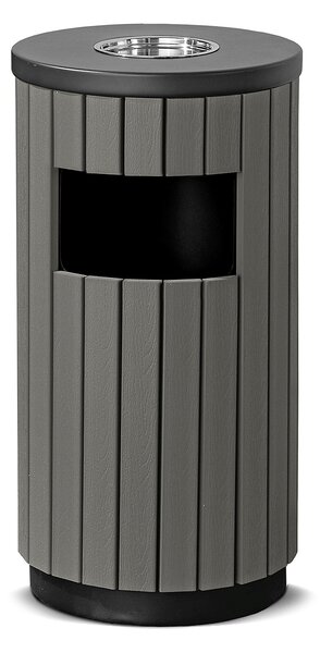 Pojemnik na odpady MURRAY, z popielnicą, Ø 320x490 mm, 33 L, szary