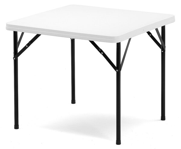 Stół KLARA, składany, 860x860x745 mm, biały, czarny