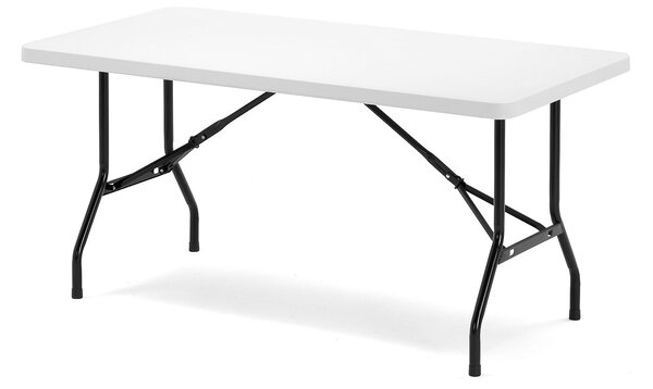 Stół KLARA, składany, 1530x760x745 mm, biały, czarny
