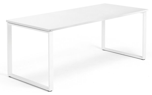 Stół MODULUS, 1800x800 mm, biała rama w kształcie O, biały