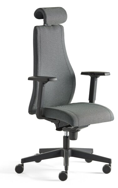 Krzesło biurowe LANCASTER, wysokie oparcie, antracyt