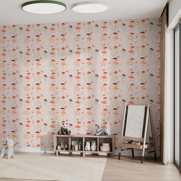 Tapety Baletnice w kwiatach, Tapety Do pokoju dziecięcego, Tapety do pokoju dziewczynki, a00078 : Uwalls.pl