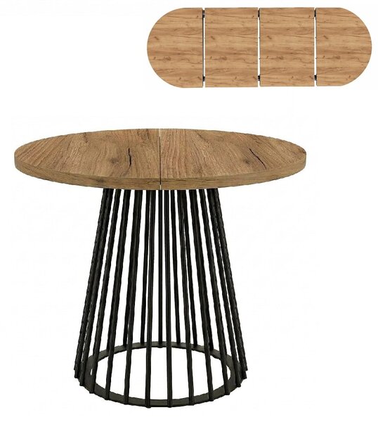 Stół okrągły rozsuwany 100/200cm blat grub.36mm Metal PROMOCJA I ArtDHome