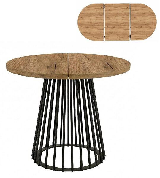 Stół okrągły rozsuwany 100/150cm blat grub.36mm Metal PROMOCJA I ArtDHome