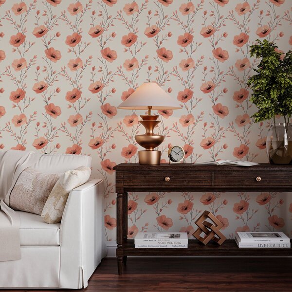 Tapety Różowe maki na łodygach, Tapety Angielskie, a00083 : Uwalls.pl