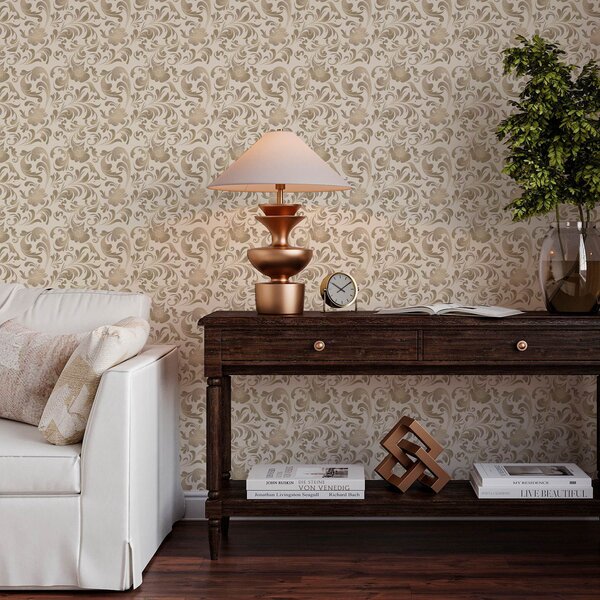 Tapety Beżowe wzory na jasnym tle, Tapety w stylu francuskim, a00084 : Uwalls.pl