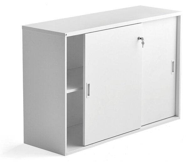 Zamykana szafa MODULUS XL z drzwiami przesuwnymi, 800x1200 mm, biały