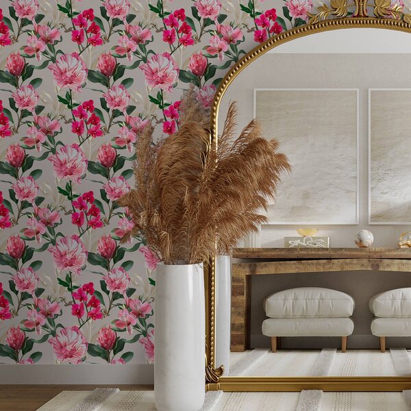 Tapety Delikatne różowe kwiaty na jasnym tle, Tapety Z kwiatami, Tapety Piwonie, a00094 : Uwalls.pl