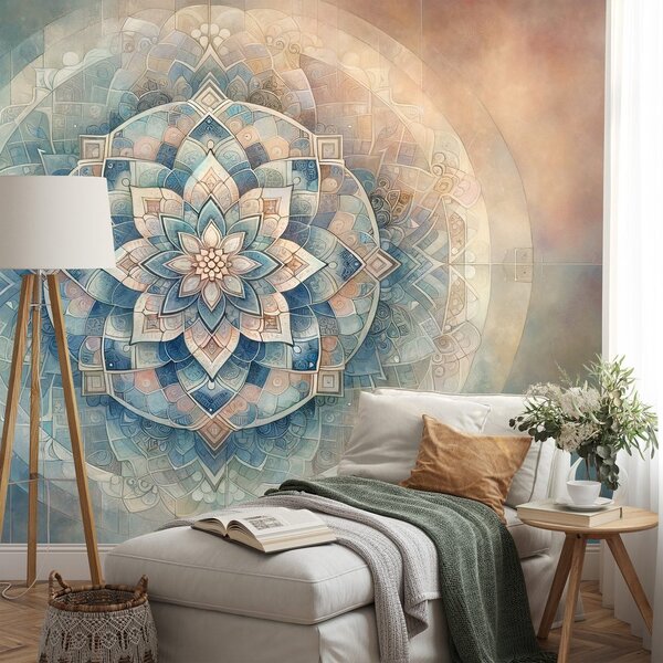 Tapeta mandala w pastelowych odcieniach
