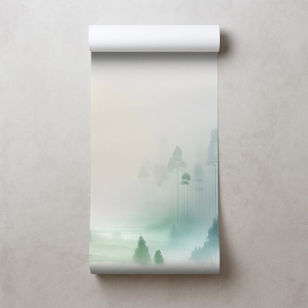 Fototapeta mglisty las w pastelowych tonach