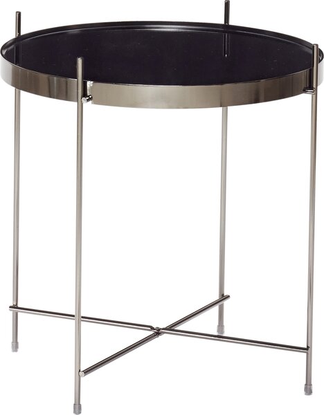 Stolik kawowy Hübsch metalowy z czarnym szklanym blatem