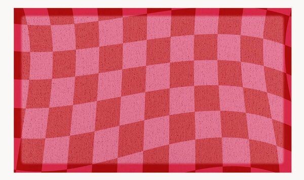 Wycieraczka z włókna syntetycznego Fuchsia Wavy