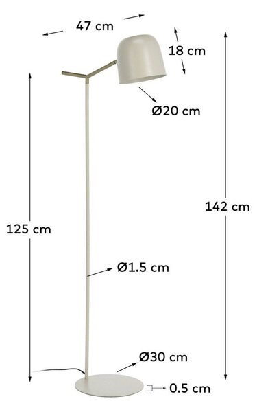 Beżowa lampa stojąca Kave Home Alish