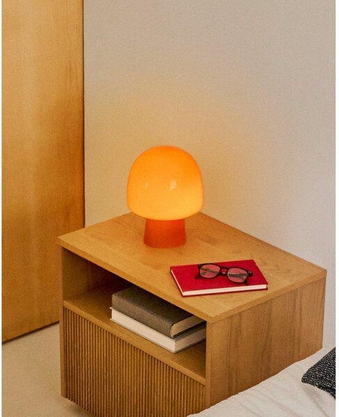 Pomarańczowa lampa stołowa ze szklanym kloszem (wysokość 20 cm) Reig – Kave Home