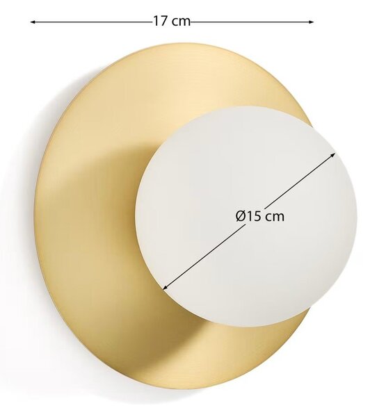 Kinkiet w biało-złotym kolorze ø 25 cm Brisia – Kave Home