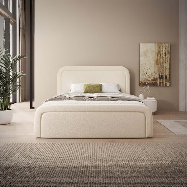 MebleMWM Łóżko tapicerowane z pojemnikiem SFG0154 | 180x200 | Boucle | Cream #33