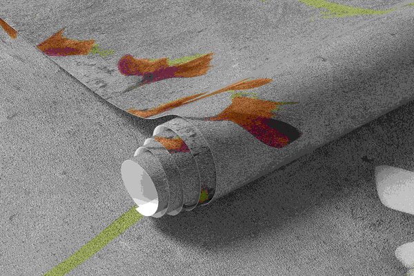 Fototapety Dzikie kwiaty i trawy na tle grunge'owej ściany, Fototapety Vintage, w03697 : Uwalls.pl