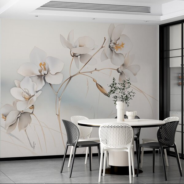 Fototapety Gałązka białej orchidei w stylu akwareli, Fototapety Kwiaty, w09022 : Uwalls.pl