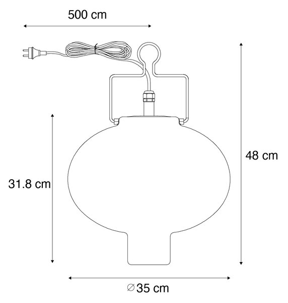 Inteligentna lampa wisząca zewnętrzna biała 35 cm z WiFi A60 - Pion