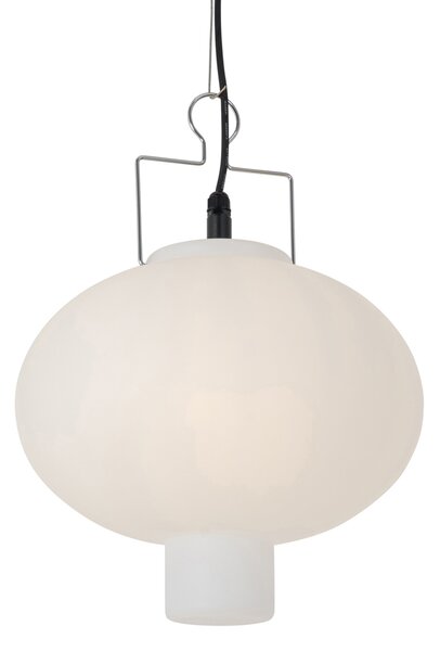 Lampa wisząca zewnętrzna biała 35 cm z wtyczką IP44 - Pion