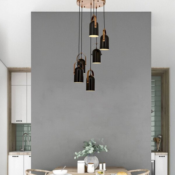 Lampa wisząca Esra Avonni, możliwość ściemniania, czarny, salon / jadalnia, metal
