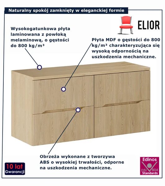 Szafka pod umywalkę z szufladami dąb Cremona P9-H60