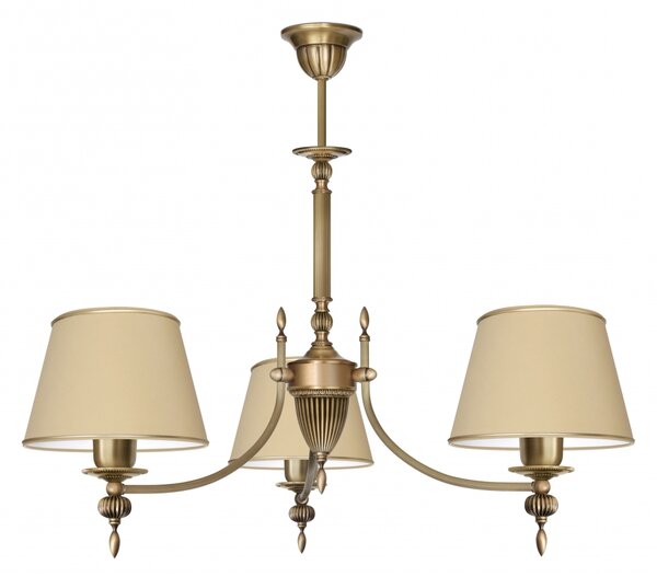 Mosiężny żyrandol z abażurami A-S3