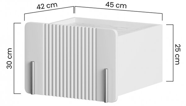 Szafka nocna Malmi 45 cm wisząca z szufladą - kaszmir / crema bianca / czarny