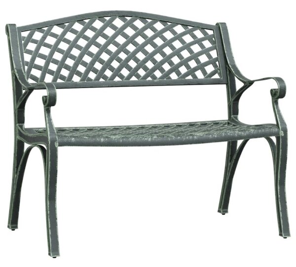 Ławka ogrodowa, 102 cm, odlew aluminium, zielona