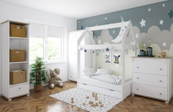 Komoda dziecięca HOUSE biała – funkcjonalność i design w dziecięcym stylu
