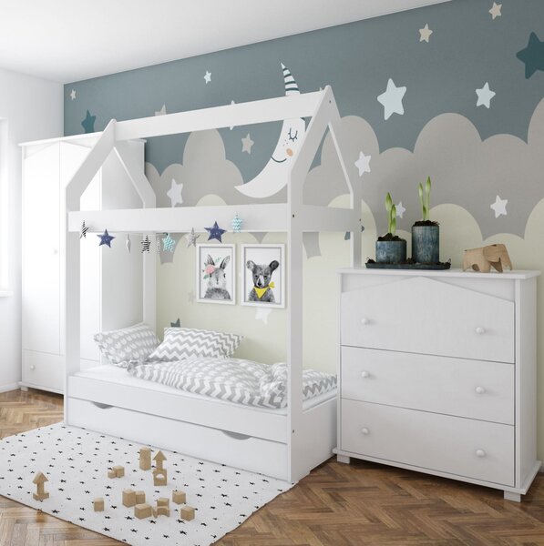 Komoda dziecięca HOUSE biała – funkcjonalność i design w dziecięcym stylu