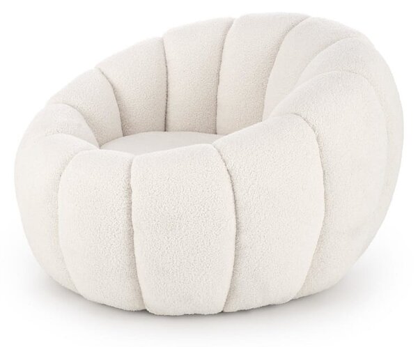 Kremowy fotel bubble z tkaniny boucle | Umeblowana.com