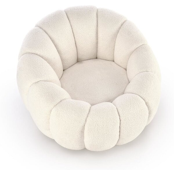 Kremowy fotel bubble z tkaniny boucle | Umeblowana.com