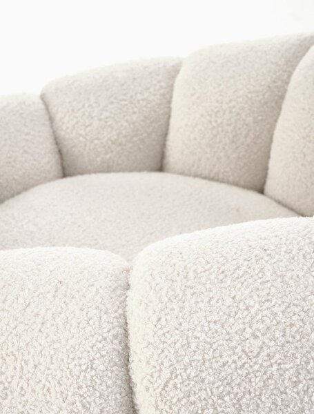 Kremowy fotel bubble z tkaniny boucle | Umeblowana.com