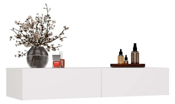 Biała wisząca toaletka z szufladami 110x40 cm | Umeblowana.com