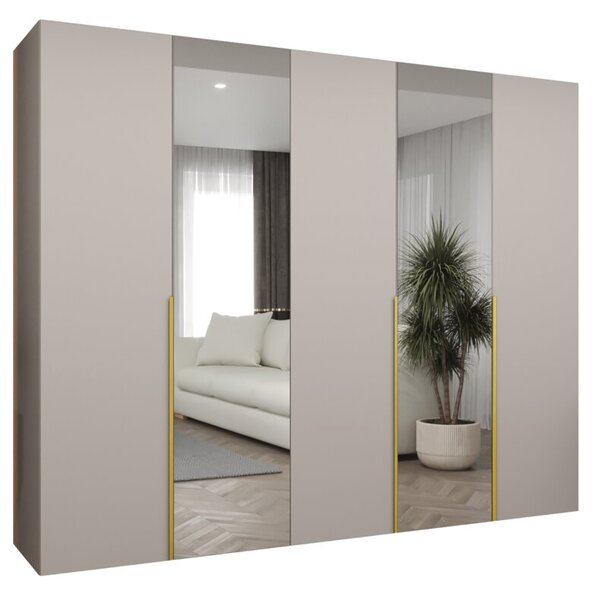 Szafa uchylna otwierana Alicante 2 250 wys. 202 cm kaszmir + u. zÅoty