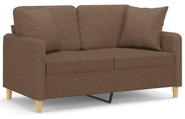 Sofa 2-osobowa z poduszkami, brÄ zowa, 120 cm, tkanina