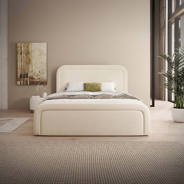 MebleMWM Łóżko tapicerowane z pojemnikiem SFG0154P | 180x200 | Boucle | Cream #33