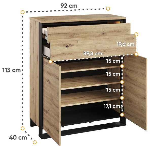 KOMODA 2d1s Quant Garderoba Dąb Artisan