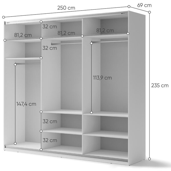 SZAFA PRZESUWNA 3d Maxi Biały