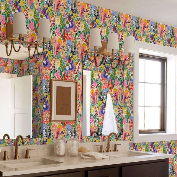 Tapety Abstrakcyjny kwiatowy nadruk w stylu pop-art, Tapety Z kwiatami, a00167 : Uwalls.pl