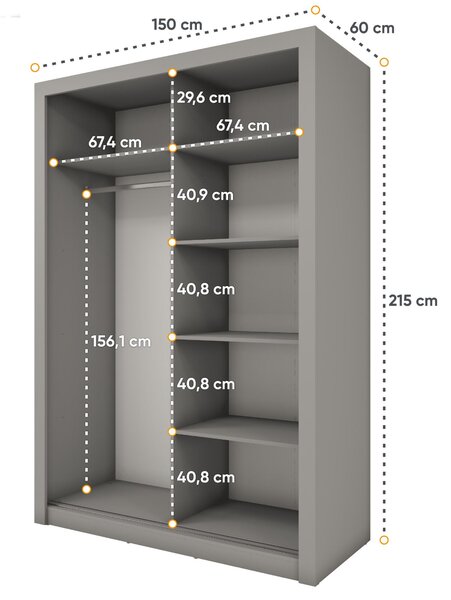 SZAFA PRZESUWNA 2d Idea Szary