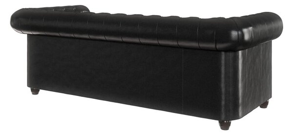 Czarna sofa z imitacji skóry 203 cm York – Ropez