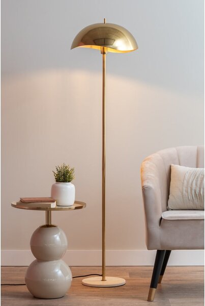 Lampa stojąca w kolorze złota z metalowym kloszem (wysokość 154 cm) Waved – Leitmotiv
